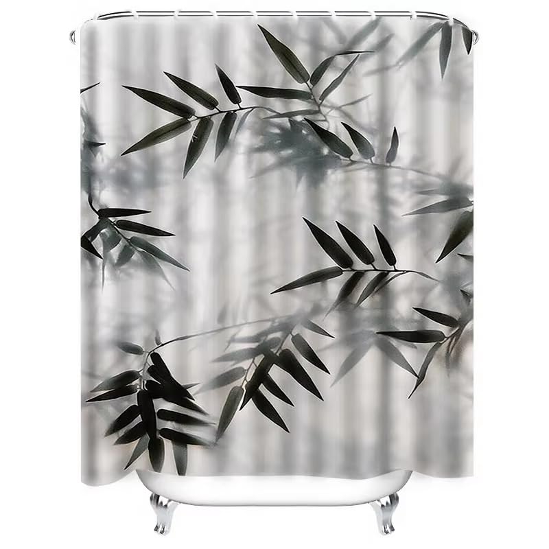 Rideau de douche moderne bambou pour sublimer la décoration de votre baignoire