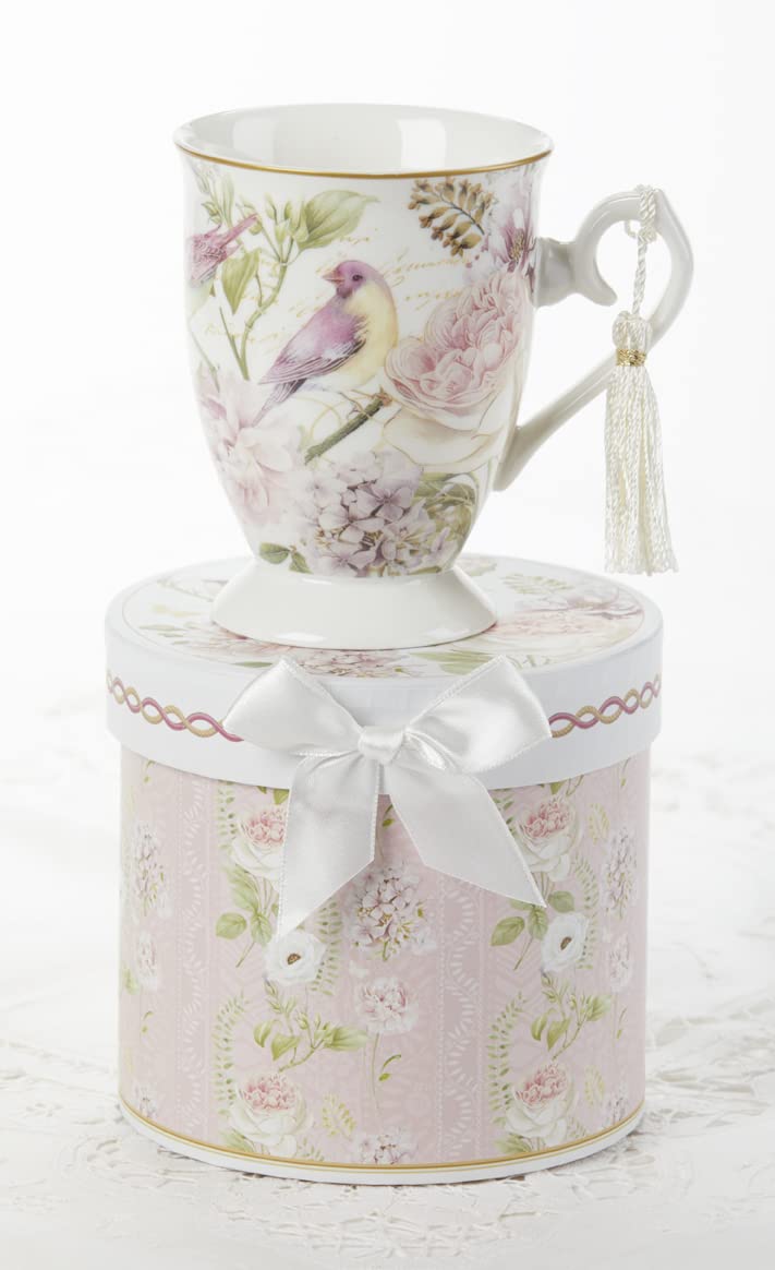 4.6" Porcelain Mug/Gift Box, Rosebird