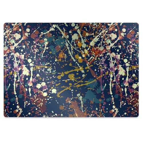 Tapis pour protection sol étanche 100x70 cm protège-sol antidérapant rectangulaire aquarelle