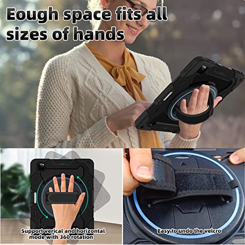 Rosrome For Ipad Pro 12.9 Case 6Th Generation 2022 With Screen Protector For Kids[15Ft Drop Protection] Heavy Duty 12.9 Inch Ipad Pro Case 5Th 4Th 3Rd Gen With 360 Kickstand Hand Strap Pencil Holder #TOP2