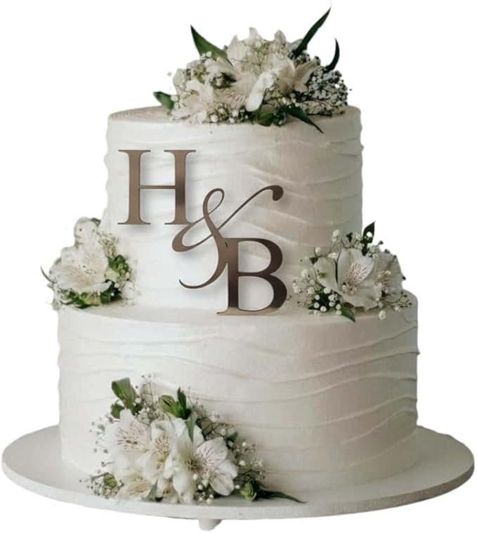 Personalized Wedding Cake Charm, Custom Monogram Side Topper - 30