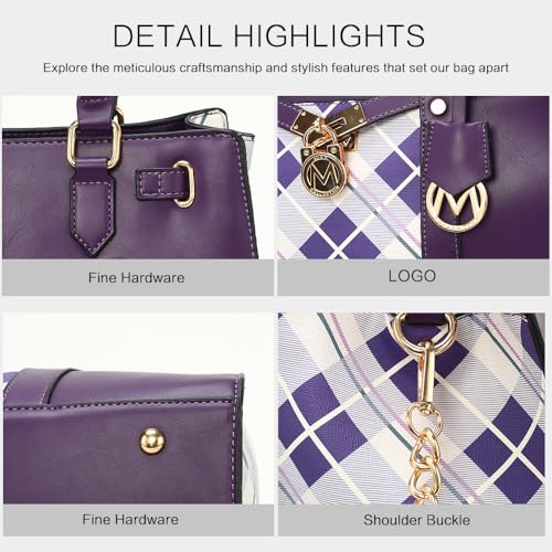 Image of MKF Collection Crossbody Tote Bag for Women & Wristlet Wallet Purse Set - PU Leather Top-Handle Satchel Shoulder Handbag