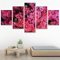SIGNWIN 5 Panel Canvas Wall Art Modern Art Bouquet Colorful Cool Floral Group Multicolor Photography Realism Romantics for Home Decorations Ready to Hang - 60