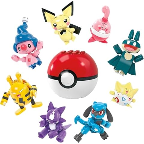 Mega Pokemon Action Figure Building Toys, Trainer 8 Pack Cover