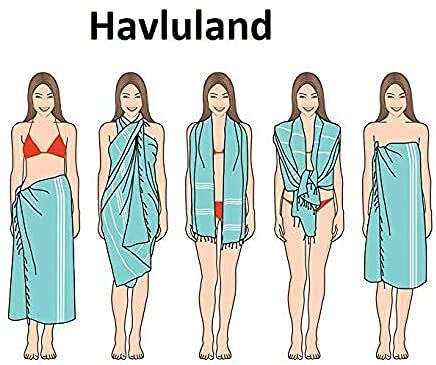 Havluland Set Of 5 Turkish Beach Towel 100% Cotton Oversized 71X39 Turkish Bath Towels Sand Free Beach Towels Lightweight Absorbent Quick-Dry Picnic Outdoor Yoga Camping Travel Beach Blanket #TOP7