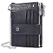 Produktbild Geldbörse Herren Echtem Leder Brieftasche Herren RFID Schutz Portemonnaie Klein mit Kette, Ledergeldbörse Geldbeutel Männer 19 Kartenfächern und Portmonee Herren Reißverschluß Münzfach (schwarz)