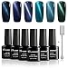 Vrenmol Magnetic 3D Cat Eye Gel Nail Polish Set Soak Off UV LED Lacquer Manicure Nail Art Gift Kit 6 Colors + Free Magnet Stick ...