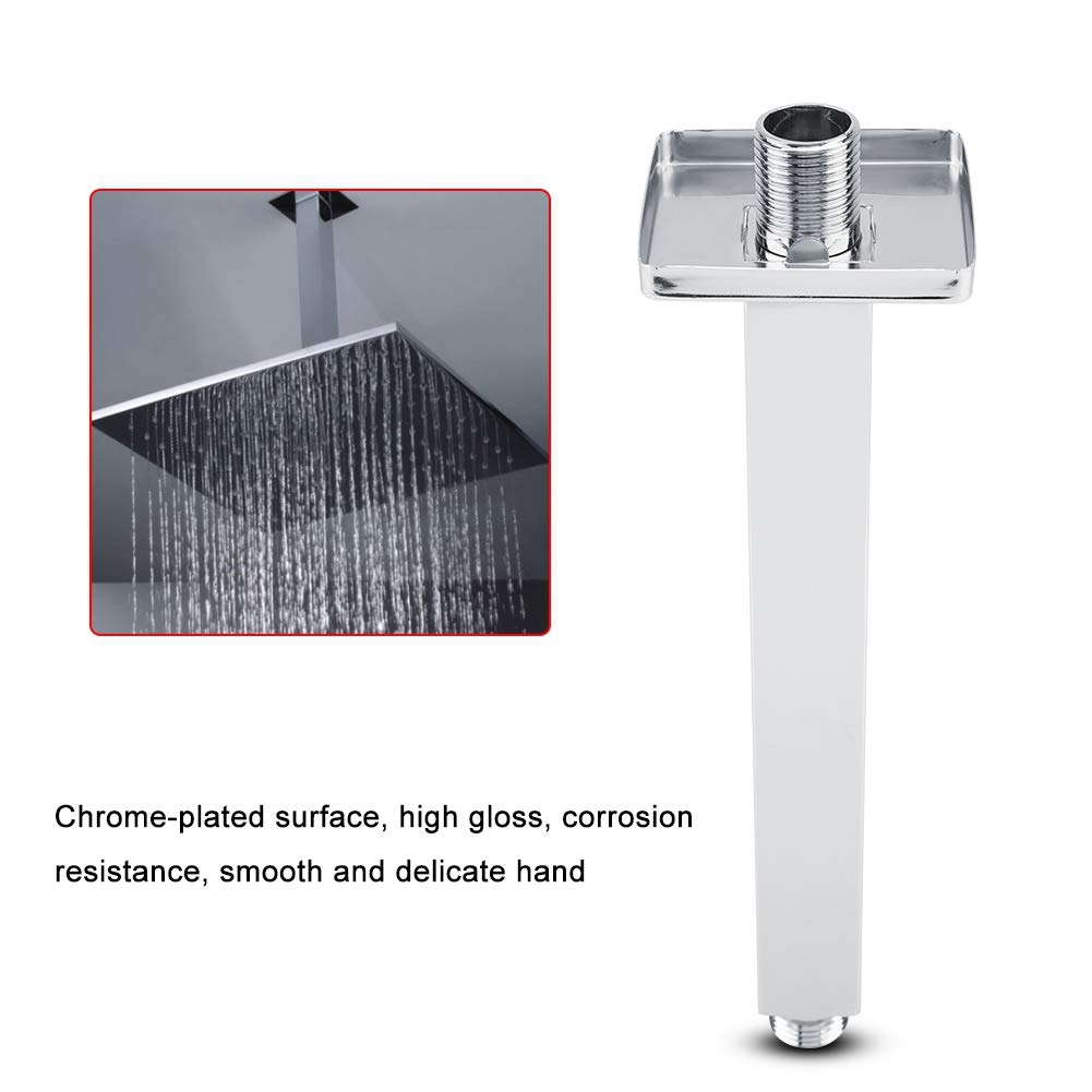 Brazo De Ducha De Acero Inoxidable - Extensión Cuadrada 20/25/30/40 Cm, Montaje En Pared O Techo