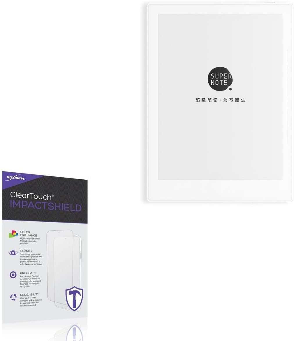 BoxWave Screen Protector Compatible with Ratta SuperNote A6 Agile - ClearTouch ImpactShield (2-Pack), Impenetrable Screen Protector Flexible Film