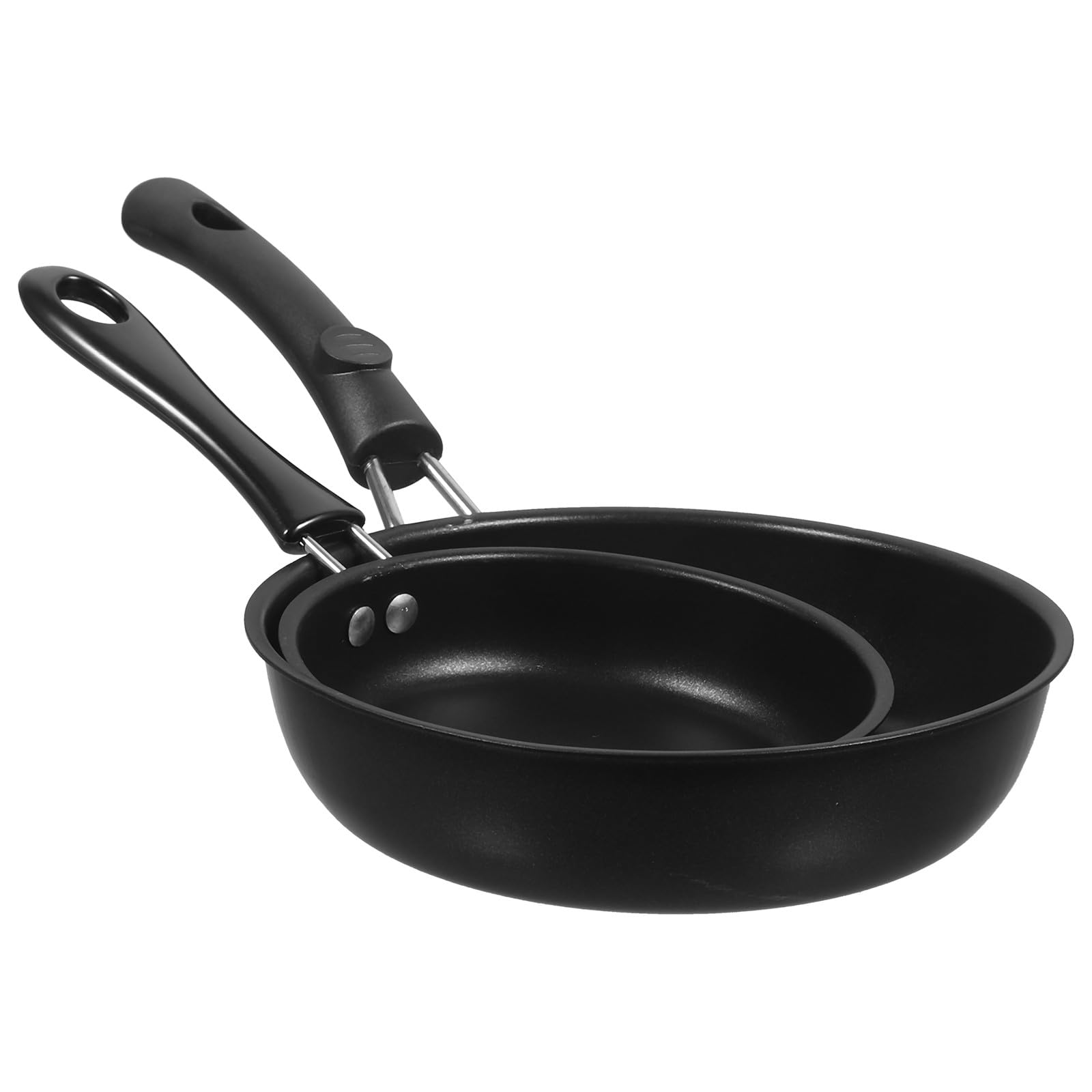 Poêle à omelette en fer SECFOU lot de 2 avec poignée confortable pour la cuisine noire