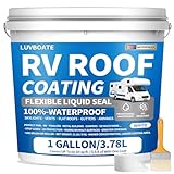 RV Roof Coating White 1 Gallon, LUVBOATE Solar Reflective Sealant, Waterproof Flexible RV Roof Sealant for Trailers, Campers, Motorhomes Leak Repair and Maintenance