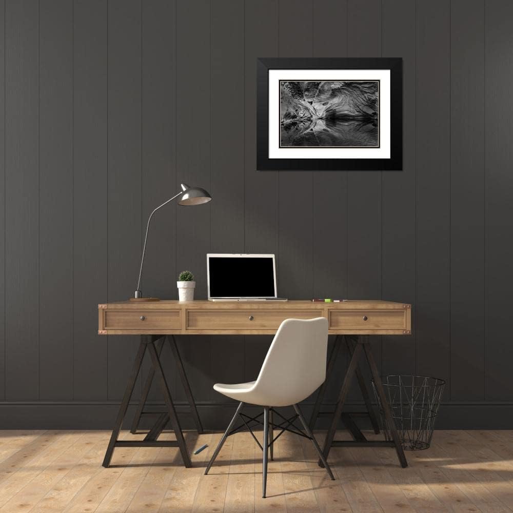 ArtDirect Abstract black and white reflection in North Canyon-Grand Canyon National Park-Arizona-USA 24x17 Black Modern Wood Framed with Double Matting Museum Art Print by Garber, Howie