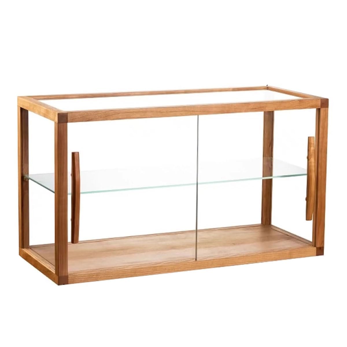 Vitrina de madera para panadería con encimera de vidrio transparente, ideal para repostería y exhibiciones coleccionables