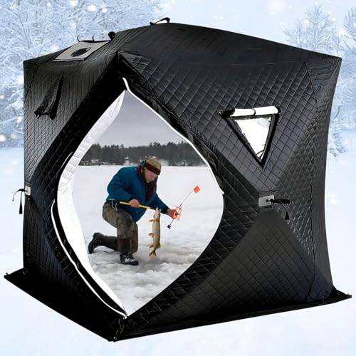Ice Fishing Shelter For 3-5 People, Portable Sauna Tent Larg