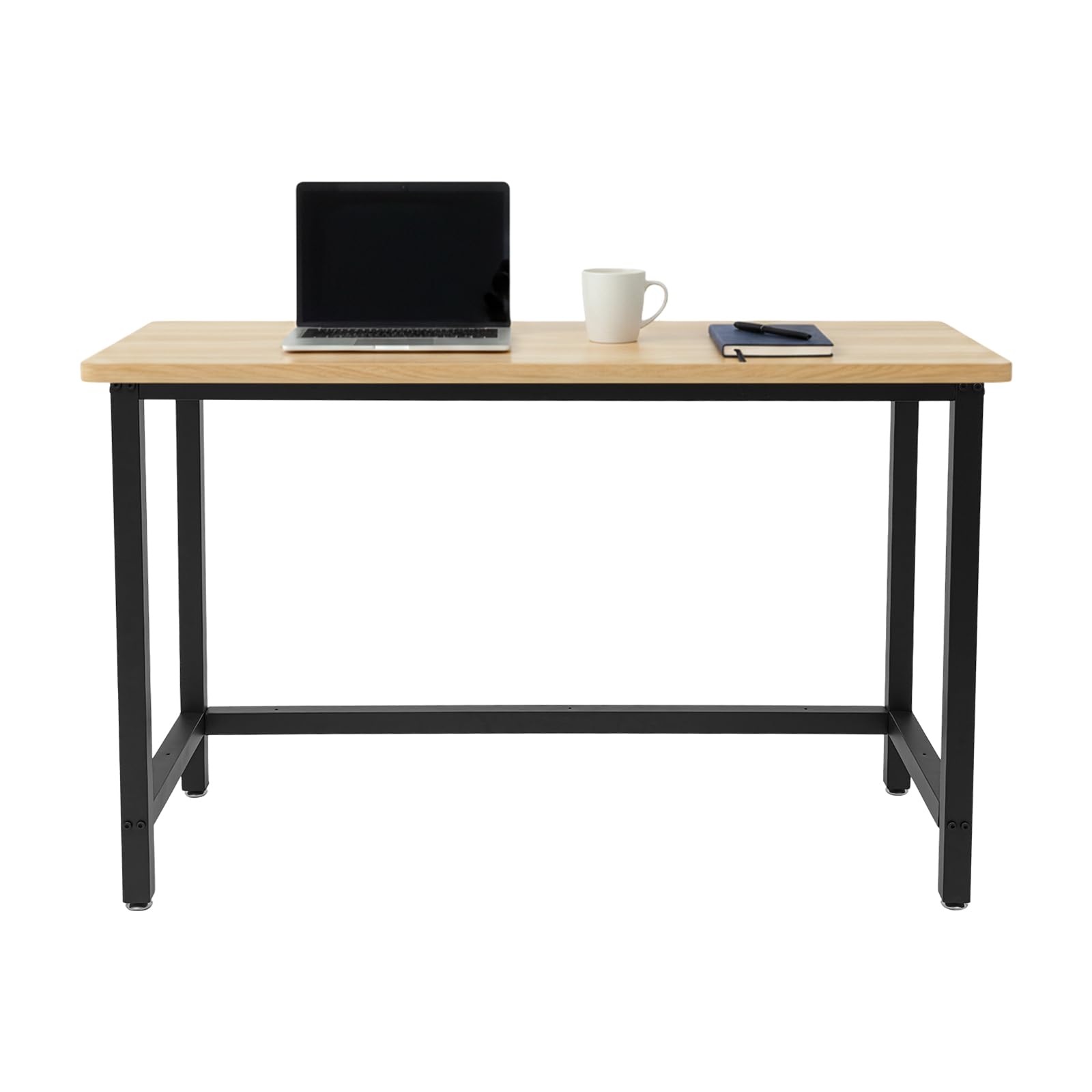 Estructura de banco de trabajo, estructura de mesa nivelable, banco de trabajo de pie, marco de hierro estable, almohadillas ajustables, bordes redondeados, para montaje en taller, garaje