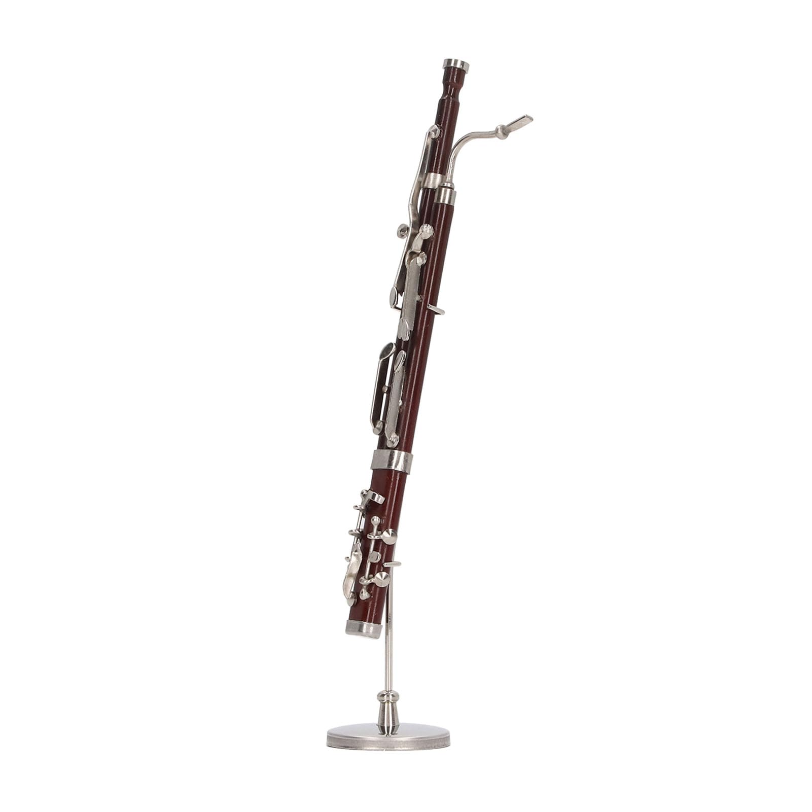 Fagott Instrument Modell, Miniatur-Fagott-Nachbildung mit Ständer und Fall Mini-Musik Instrument Modell Puppenhaus Modell Mini Fagott Haus Ornament
