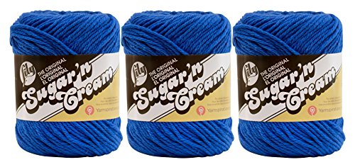 Bulk Buy: Lily Sugar 'n Cream Solids 100% Cotton Yarn (3-Pack) (Dazzle Blue #1131)
