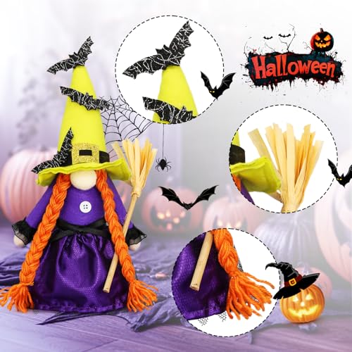 Lovinland Halloween Decorations - Halloween Decor - 3PCS Witch Plush Gnomes - Cute Hocus Pocus Decorations for Home, Indoor, Office, Table, Party Clearance2