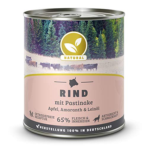 Produktbild von Natural Nassfutter Rind mit Pastinake für Hunde - 6 x 800 g