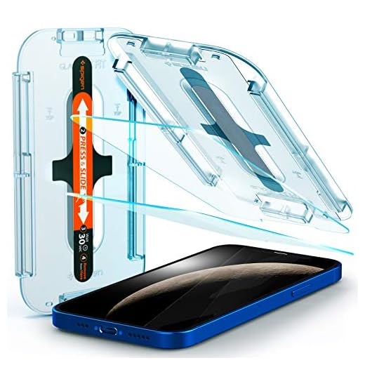 Spigen Tempered Glass Screen Protector [Glas.tR EZ Fit] designed for iPhone 12 (2020) / iPhone 12 Pro (2020) [Case Friendly] - 2 Pack