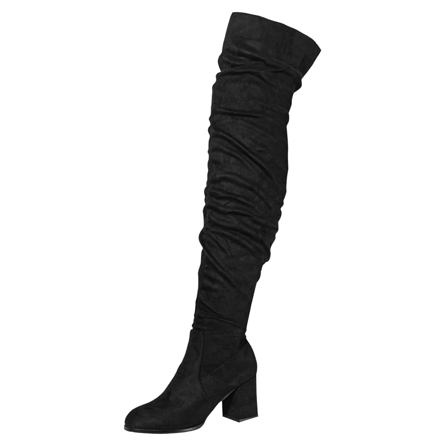 Womens Boots Knee High with Heels Zip Up Women Fashion Slip on Platform Knee High Boots Casual Shoes
