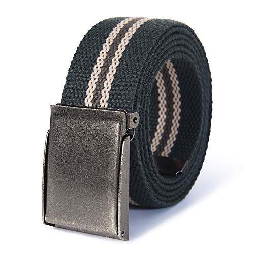 Image of Mile High Life Canvas Web Belt | Cut to Fit Up to 52 inch | Flip-Top Matte Silver Nickel Buckle 12 Colors