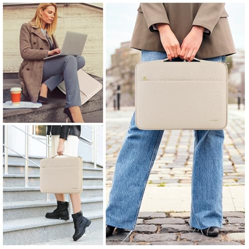 DOMISO Damska torba na laptopa 13" MacBook Air / Pro M5 (2026), M4 (2025), M3 M2, do MacBook Neo A18 Pro, iPad Air, wodoszczelna osłona na laptopa, etui ochronne, beżowa