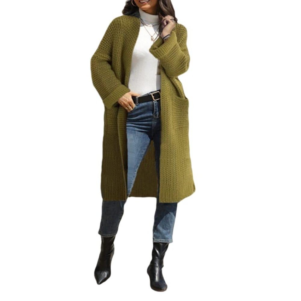 Pullover Damen, Damen Oversize Cardigan Aus Grobem Strick Vorne Offen Lange Strickjacke Baggy Slouch Glockenärmel Kaschmirpullover Elegante Übergangsjacke Strickjacke Mantel Oberbekleidung Herbst Un