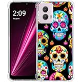 Beaucov Case for Moto G Power 5G 2024,Sugar Skulls Flowers Drop Protection Shockproof Case TPU Full Body Protective Scratch-Resistant Cover for Motorola Moto G Power 5G 2024/G Power 5G 2nd Gen