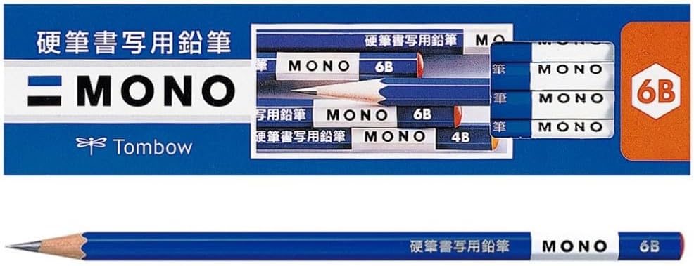 Tombow MONO Hard Writing Pencil, 6B, 1 Dozen KM-KKS6B