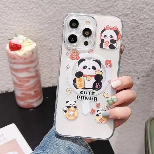 Coque panda pour iPhone 17 MagSafe transparente anti-rayures 6,3" - 7