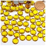 The Crafts Outlet 144pc Rhinestones Round 10mm - Flatback Golden Yellow