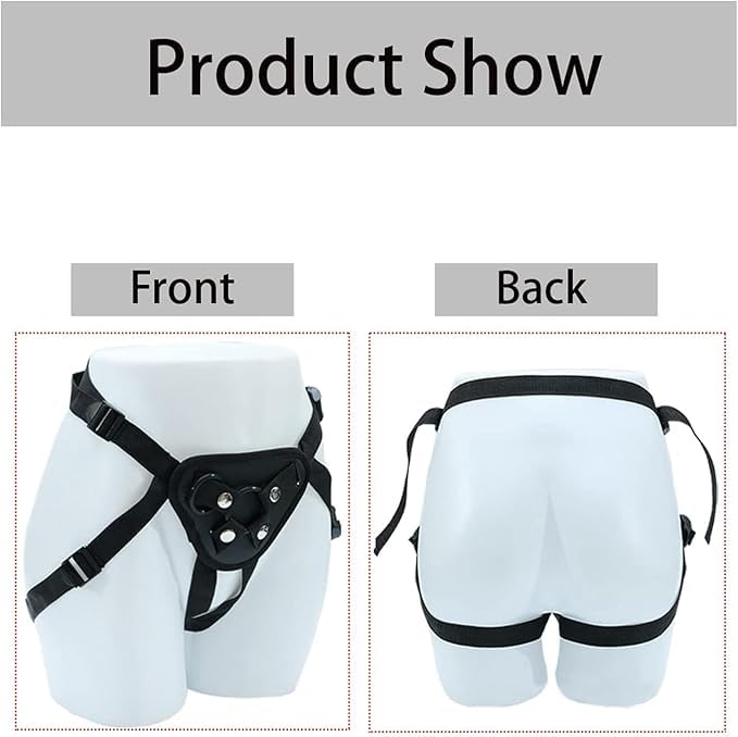Unisex Underwear Strapless Underwear Brief - Harness Wearable Strapless Harnesses panties Black WA3