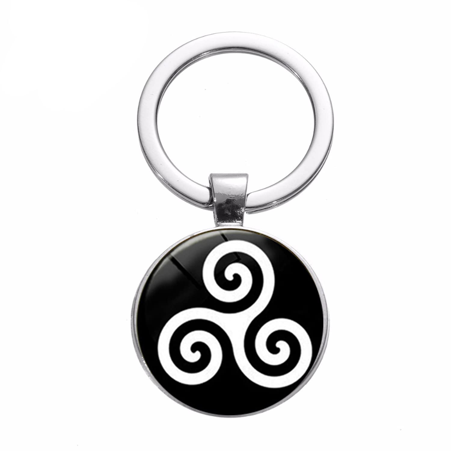 ZEIA3Teen Wolf Symbol Keychain Triskele Triskelion Allison Argent Celtics Glass Gem Photo Handmade Key Ring Holder