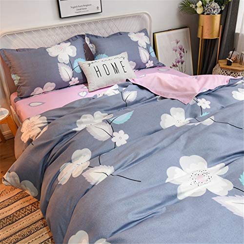 Housse de couette fleurie infroissable Chickw1, parure complète sans repassage
