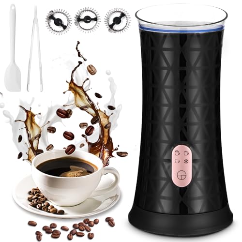 Espumador Eléctrico De Leche 4-en-1 Para Bebidas Calientes Y Frías Para Café, Cappuccino O Latte Revestimiento Antiadherente Calentamiento Automático, Apagado Automático, Silencio, Fácil De Limpiar