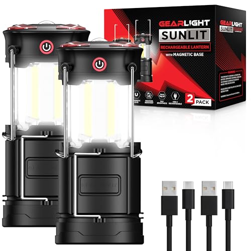 GearLight Rechargeable Camping Lantern - 2 Portable LED Lanterns with