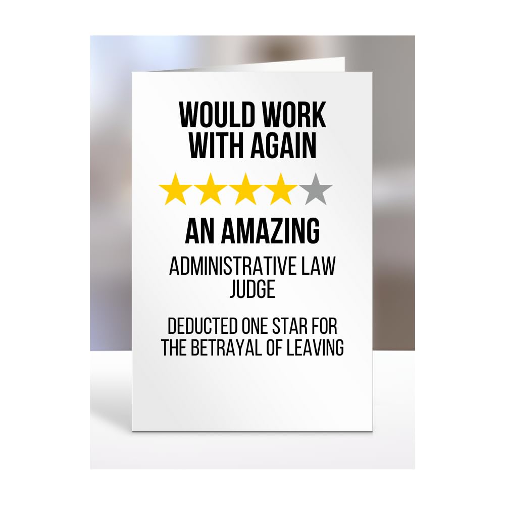 Would Work with Again, Funny Leaving Card for Administrative Law Judge, Farewell, Great Gift for Colleagues, Boss, Manager, Goodbye, Christmas, Joke, Silly, Gag, A5-223a_10 — image 1