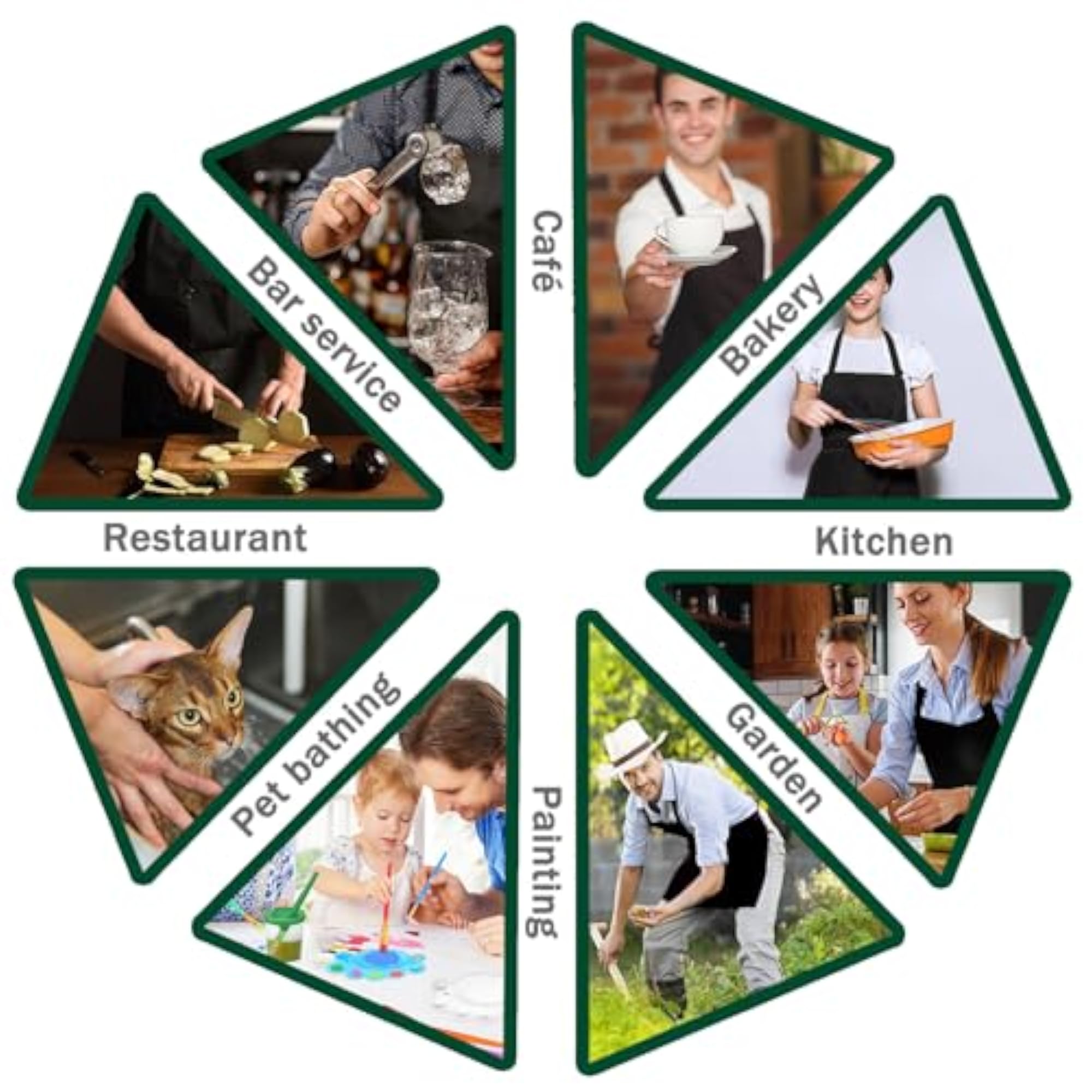 Black Chef Apron, Adjustable Bib Apron with 3 Pockets