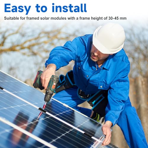 6 Stück Endklemme Halterung Balkonkraftwerk 30mm, Befestigung Solarmodul Halterung Set, Solarpanel Mittelklemme Aluminiumlegierung für PV Solar Module Befestigungen, Dachhalterungen Solarmodule