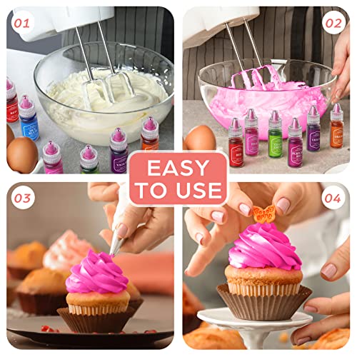 Image of Natural Food Coloring 15x6ml FD&C Dye Free for Baking,Cake&Frosting Fondant