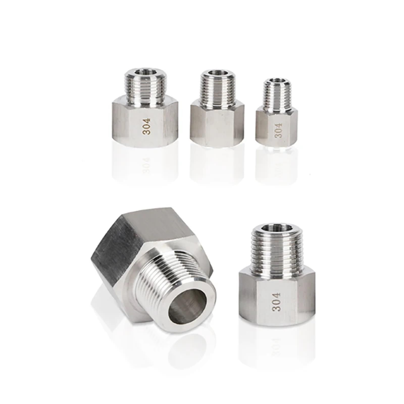 Raccordo di riduzione passante in acciaio inossidabile 1/8" 1/4" 3/8" 1/2" 3/4" 1" Adattatore filettato maschio-femmina M5-M27 20 MPa(Female M26,Male M22)
