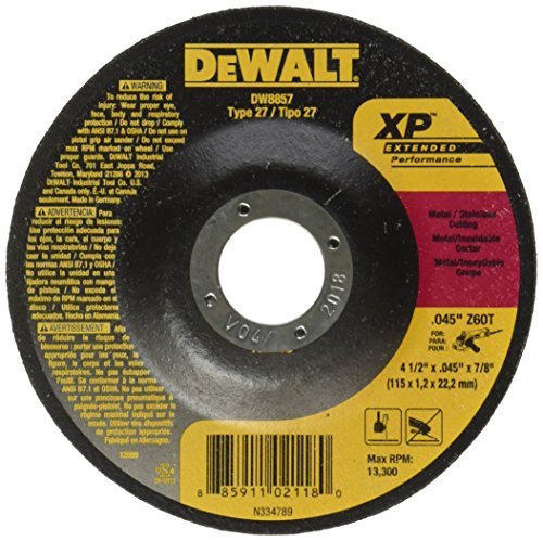 DEWALT DW8857 XP DC Cutoff Wheel, 4-1/2-Inch X .045-Inch X 7/8-Inch