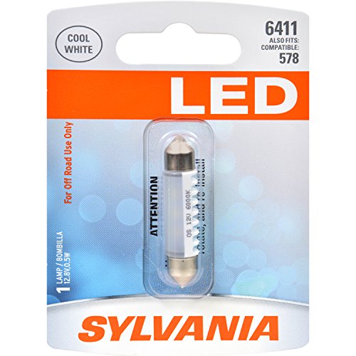 SYLVANIA 6411 41mm Festoon White LED Bulb, (Contains 1 Bulb)