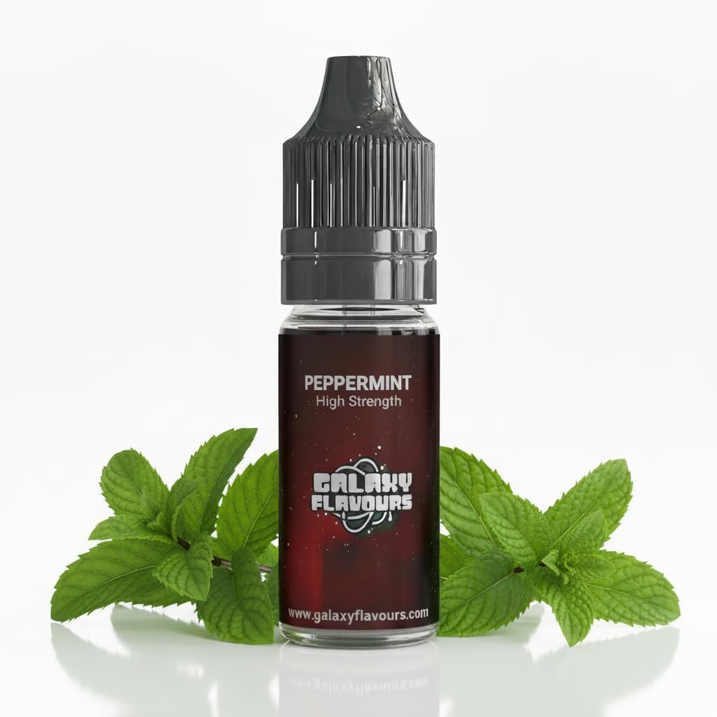 Peppermint Food Flavouring Drops 10ml - Premium Mint Extract for Professional Baking & Luxury Peppermint Beverages - High Strength Food Grade Concentrate by GALAXY FOOD FLAVOURS
