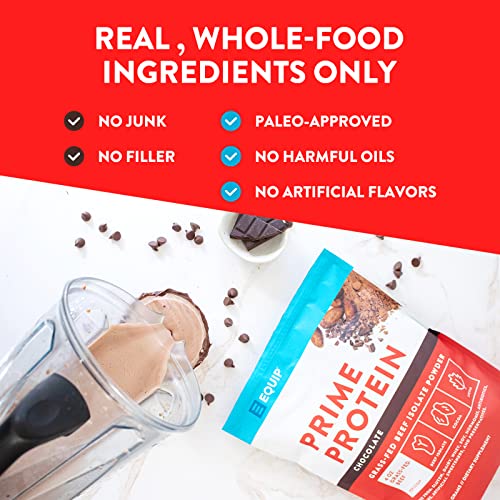 Equip Foods Colostrum & Chocolate Protein Powder - Grass-Fed Beef Isolate - Prime Protein Powder & Core Colostrum Powder Supplement - Chocolate & Unflavored- Gluten Free - Keto Friendly #TOP5
