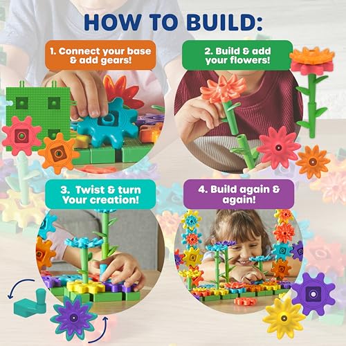 Learning Resources GardenGears Building Set - Hands-On Educational Construction & Engineering, Preschool STEM Building Sets, Toys for Kids, Montessori, Fine Motor Games, Gifts for Kids by Learning Resources - Image 7