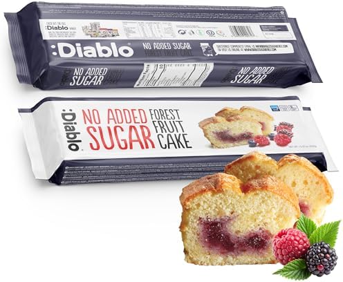 Diablo No Added Sugar Forest Fruit Cake – Dessert Sweetened with Maltitol, Low Sugar Snack for All, Individually Wrapped Cake Treats Ideal as Lunch Box Snacks and Gifting Occasions – 450g Pack of 1