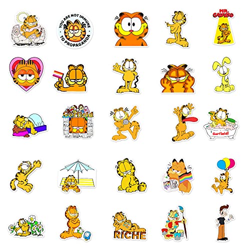 Garfield Stickers, Cartoon Stickers For Laptops, Garfield Stickers Pack Vinyl Waterproof Stickers For Skateboards Suitcases Phones Cars Anime Stickers Decoration - 100 Pcs #TOP2