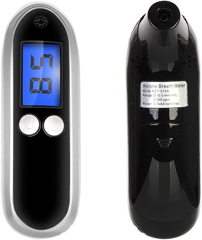 Ketosis Breath Meter, Professional Digital Keto Breath Tester for kKetosis with 10 Mouthpieces(Black)
